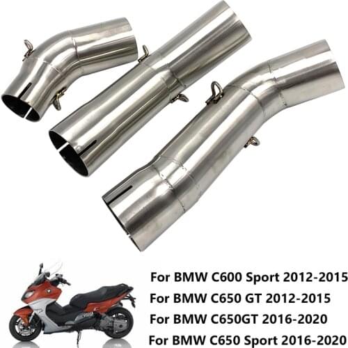 For BMW C600 C650 Sport GT 2012-2015 Stainless Exhaust Middle Link Pipe Slip On Muffler Reserve Cat C650GT C650 Sport 2016-2020