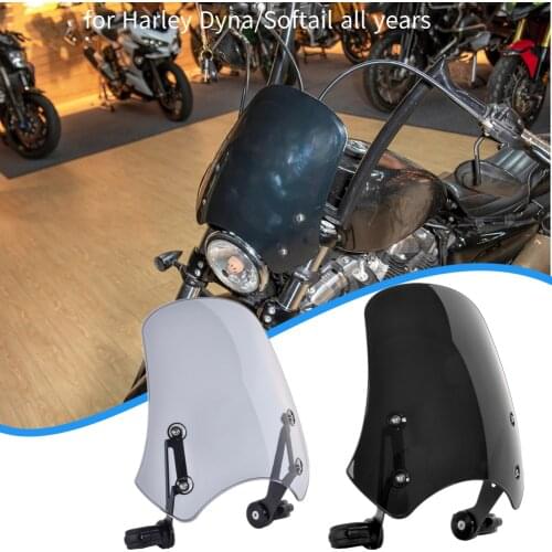 For Dyna Softail Accessories Motorcycle Windscreen Windshield Deflector Flyscreen for Harley Dyna FXDF All Years