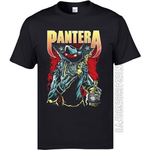 Heavy Metal DJ Rock Punk Tshirt Pantera-Cowboy Skull Band T-Shirt Popular Classic Tops Tees Autumn Discount T Shirt Cotton Men