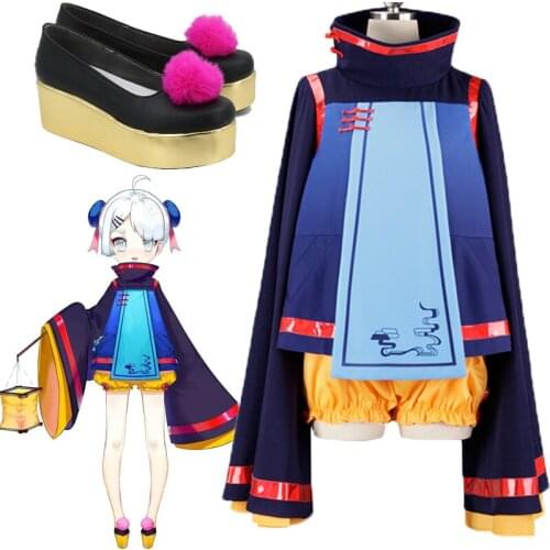 Vtuber Nanako cosplay costume lovely cute dress unifrom suits Halloween costumes for girls clothes Anime outfits cosplay shoes