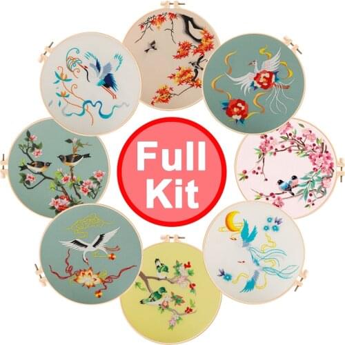 Beautiful Scenery Embroidery Starter Kit for Beginners Modern Embroidery Kits Contains all Embroidery Tools English Description