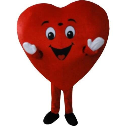 Cosplay Costume Red Heart of Adult Mascot Costume Adult Size Fancy Heart Mascot Costume Free Shipping