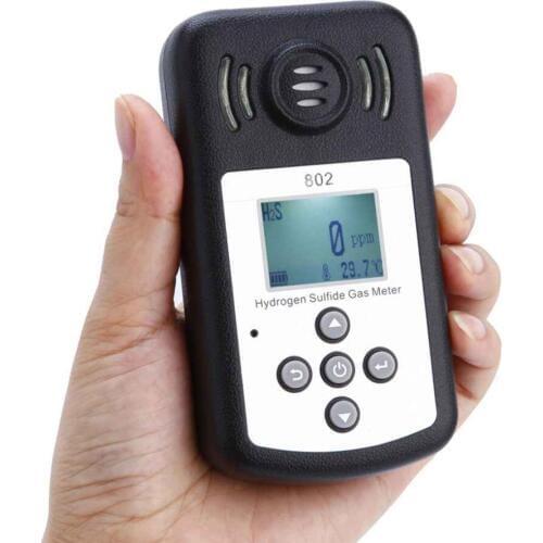 Mini Gas Analyzer Professional H2S Tester LCD Digital Hydrogen Sulfide Gas Detector Temperature Measurement Alarm Value Settable