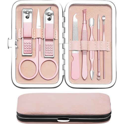 Nail Clippers Set Manicure Pedicure Kit 7/8PCS Stainless Steel Pedicure Nail Clipper Tools With Grooming Travel with Case