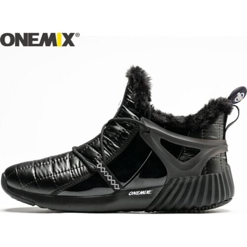 ONEMIX Winter Running Shoes Men Warm Snow Boots Comfortable Womens Boots Warm Wool Sneakers Outdoor Outdoor Barm Hiking Shoes