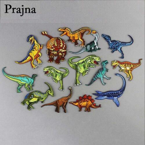 Prajna Jurassic Park Embroidery Patch DIY Hook Loop Patch Embroidered Patches For Clothing Sew/Iron on Patches Clothes Sticker
