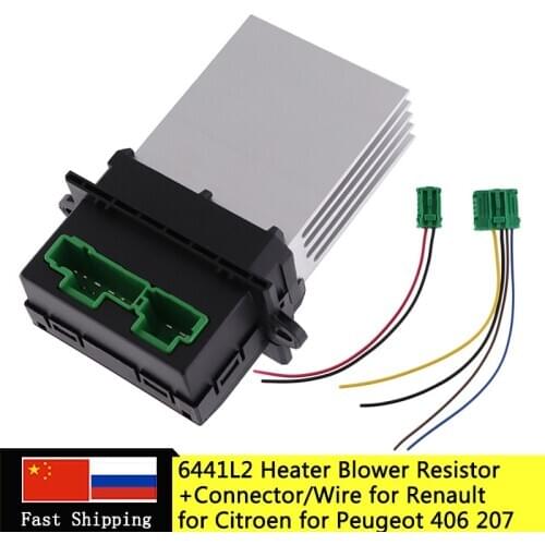 Air Conditioning Blower Resistor+Connector/Wire for Citroen for Renault Megane Scenic Clio for PEUGEOT 207 607 6441L2 7701207718