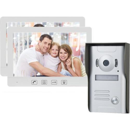 Luxury 10.1'' TFT LCD Wired Video Intercom Doorbell Door Phone System for home Indoor Monitor 700TVL IR Outdoor Metal Camera
