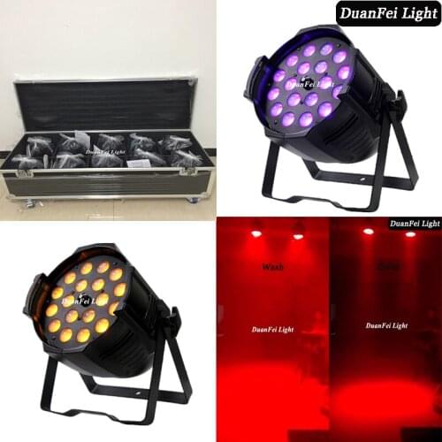 With Flycase 10lot Zoom LED Par 18x18W RGBWA+UV 6in1 Zoom Aluminum Alloy Perfect Lights For Clubs Theaters