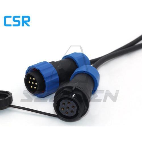 SD20 Type 7 pin LED Power Wire Connector Male and female Plug Socket Waterproof Connector IP67