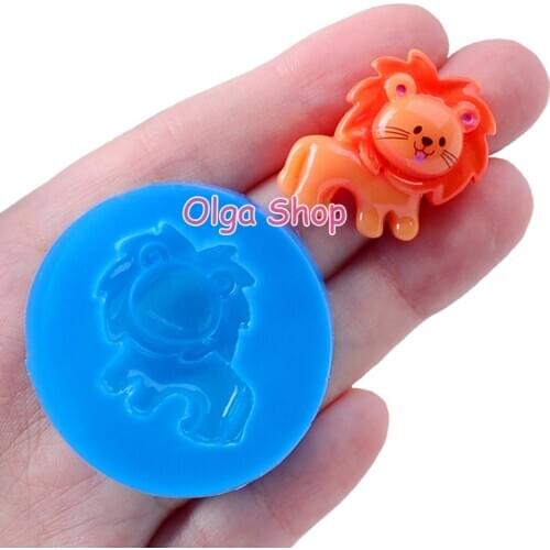 DYL496 25.7mm x 26mm Lion Silicone Mold Fondant Cake Decoration Candy Resin Clay Earrings Necklace Craft Soap Candle FOOD SAFE