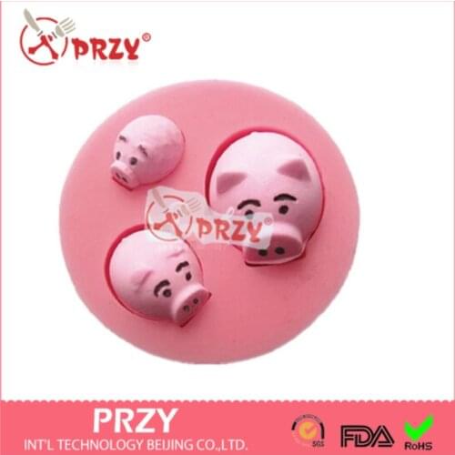 Pig Silicone Mold Lovely Mini Pig Cake Mold Food-grade Silicone Chocolate Mould Aroma Stone Moulds Silicone Rubber PRZY 001