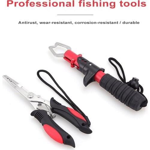 Foldable Stainless Steel Fish Gripper Cutter Plier Lip Control with Weight Scale Ruler Tool Carp Fishing Clamp Clip Tackles