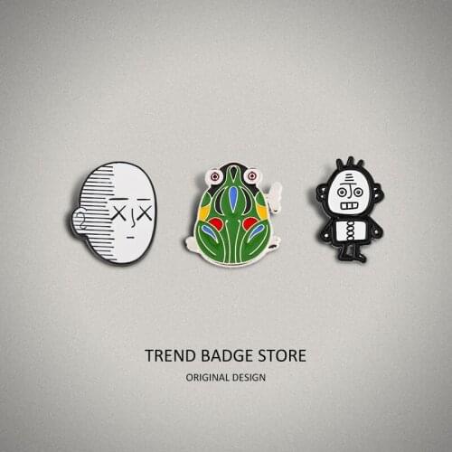 The new nostalgic toy frog leaping frog brooch students tong qu lovely old man ding alloy brooch emblem