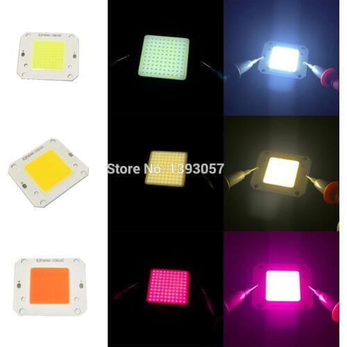 10pcs 50W High Power LED COB Chip Lights DC12V DC32V Light Source 400nm-840nm Full Spectrum Warm White Cold White 3000K-30000K