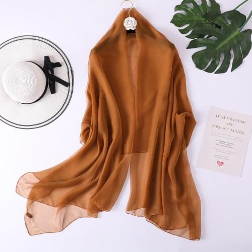All-match Thin Spring and Summer Scarf Pure Color Silk Scarf Female Candy Color Beach Towel Big Shawl Female