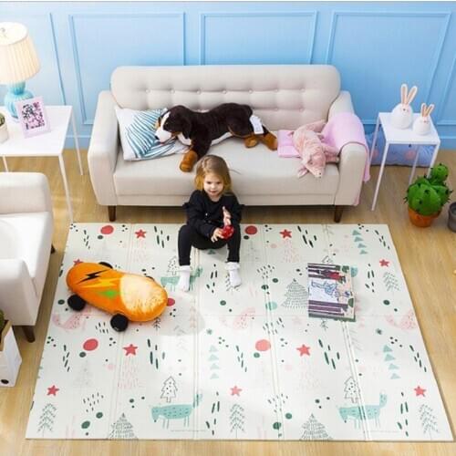 Waterproof Play Mat for Children Thick Foldable Crawling Pad XPE Foam Puzzle Game Toys Cartoon Double Side Carpet Kids Rug