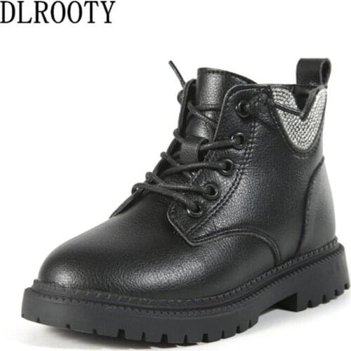 Winter Children Snow Boots Warm Shoes Boy Girl Short Plush Flat Baby Kid Outdoor Fashion Bling Ankle Martin Non-slip Sneakers