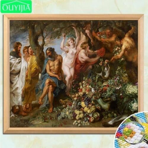 Rubens Famous Painting "Pythagoras Advocating Vegetarianism" 5D DIY Diamond Painting Full Square Diamond Embroidery Pic