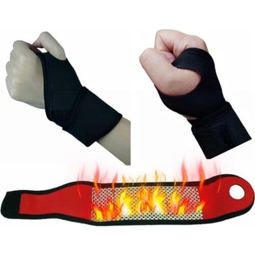 1 Pair Black Adjustable Self-heating Warm Wrist Band Tourmaline Magnet Wrist Support Straps Wraps Sports Wristband#W