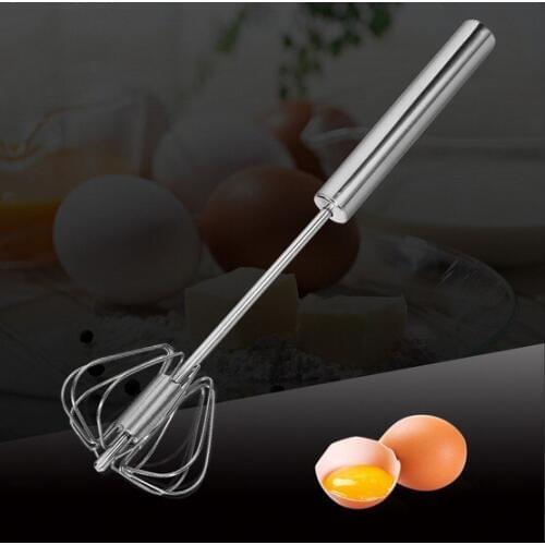 1PC S/Steel Egg Beater Practical Semi-automatic Manual Press Whisk Rotary Egg Beater Stiring Mixer Kitchen Egg Tools KX 151