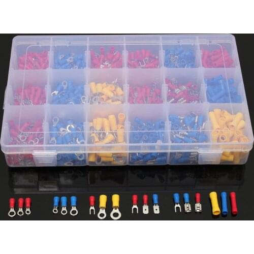 1200PC Assorted Insulated Crimp Terminals Set Electrical Wire Ring Fork U-type Spade Butt Crimp Connectors Assortment Kit