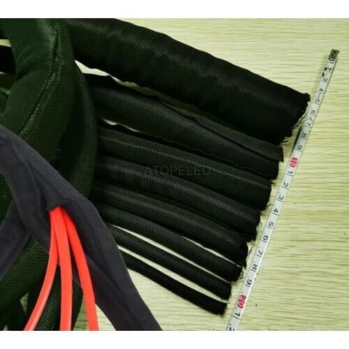 2M Self-Closing Split Braided Expandable Sleeving Cable Wiring Loom Sheath 5mm/8mm/10mm/13mm/16mm/19mm/25mm/30mm Inner Diameter