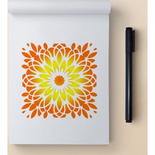 6pcs/set Mandala Drawing Template Wall Stencil Painting Embossing for Wood Floor HCCY