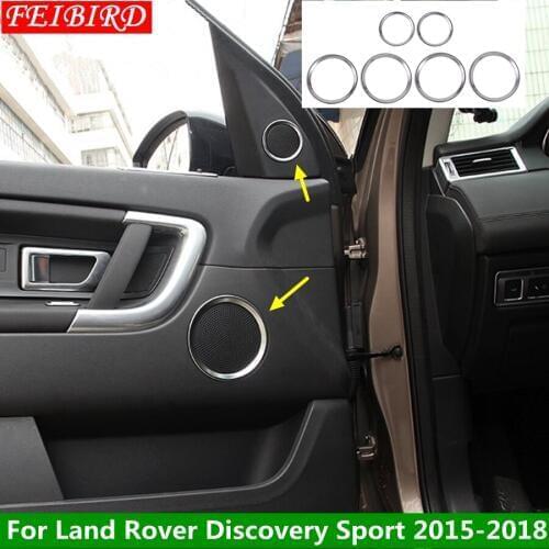 Side Door Audio Speaker Circle Ring Molding Cover Kit Trim 6 PCS Accessories For Land Rover Discovery Sport 2015 - 2019