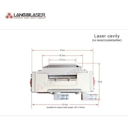 IPL handpiece cavity aluminum part for diameter 7mm lamp pass through