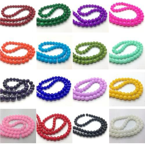 4 6 8 10mm Multicolour Glass Round Loose Beads DIY Bracelet Earrings Charms Necklace Beads For Jewelry Making