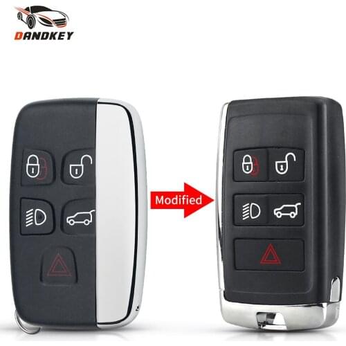 Dandkey 10pcs For Land Rover Range Rover LR2 LR4 For Jaguar F-Pace F-Type XE XF XJ Upgraded 5BNT Remote Key Shell Fob Uncut Case