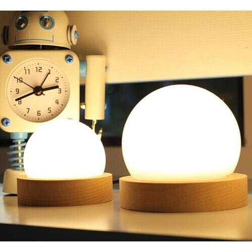 Room Decoration Dimmable Light Table Atmosphere USB Eucalyptus Base Led Ball Lamp
