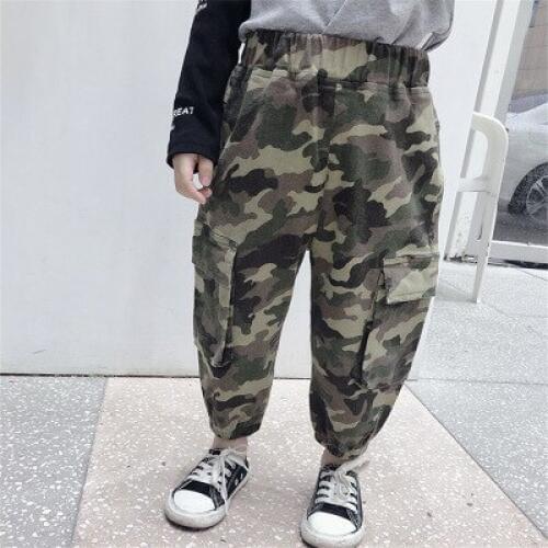 Childrens Camouflage Pants 2020 Spring Autumn New Baby Boys Harem Pants Kids Loose Casual Trousers Toddler Cargo Pants 2-7 Year