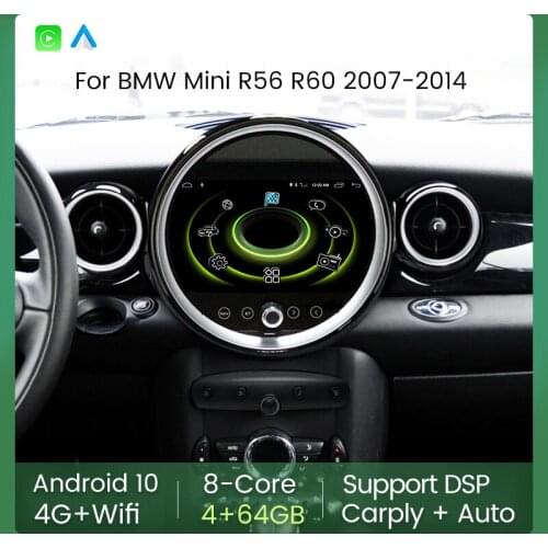 GPS Carplay Android AUTO DSP Car Radio For BMW Mini Cooper R56 R60 2007 2008-2014 Audio Multimedia Player Stereo Android 10