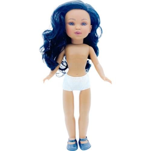 Simona doll-2021 black nude doll mulata 40 cm long hair, 100% vinyl made in Spain by Folk Similar craft Nancy