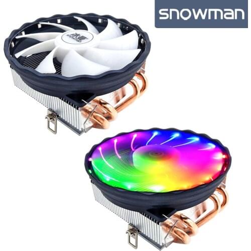 SNOWMAN 4 Heat Pipes CPU Cooler PWM 4 Pin PC Radiator RGB Quiet Cooling Fan for Intel and AMD