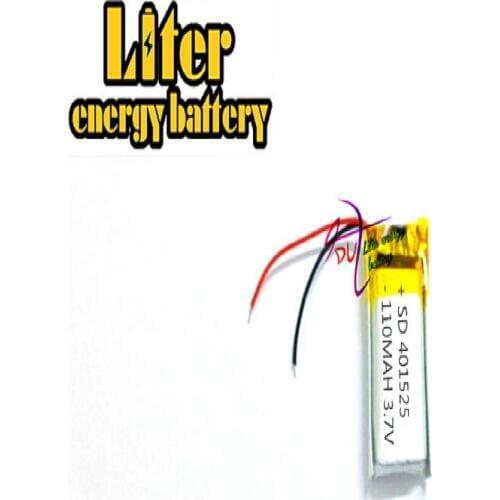 3.7V 110mAh 401225 401025 401525 Lithium Polymer LiPo Rechargeable Battery li ion For Mp3 PAD