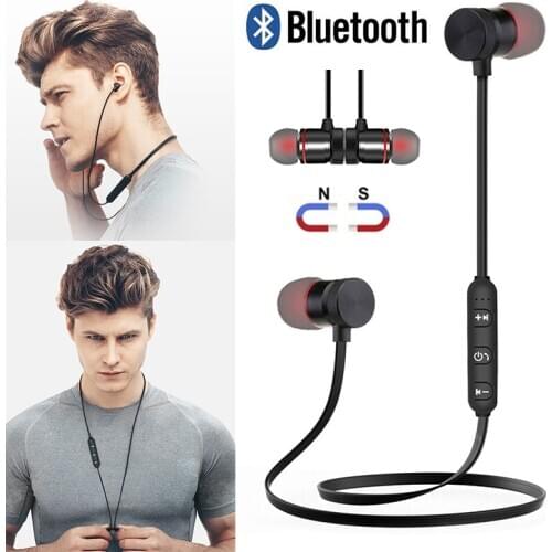 Magnetic Wireless 5.0 Bluetooth Earphone Music Headset Phone Neckband Sport Earbuds Earphone With Mic For iPhone Samsung Xiaomi