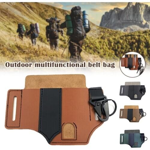 Multitool PU Leather Sheath Pocket Organiser Storage Belt Waist Bag for Camping YS-BUY