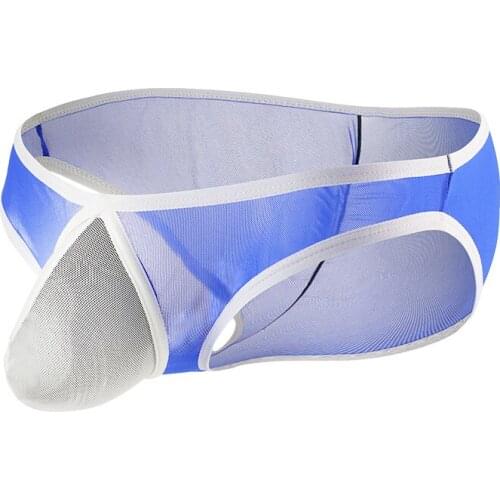 3 Pieces of Mens Briefs Mesh Material Comfortable Low-waist Stitching Color Brave Mens Exotic Clothing Dropshipping