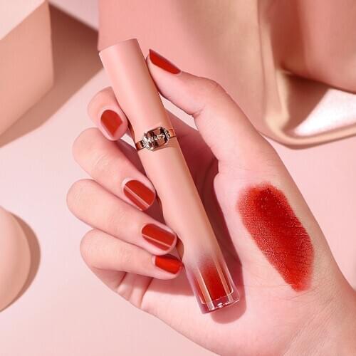 HOJO Matte 6 Colors Lip Gloss Set Moisturizing Lip Glaze Velvet Makeup Long Lasting Liquid Lipsticks Smooth Matte Lip Gloss Tint