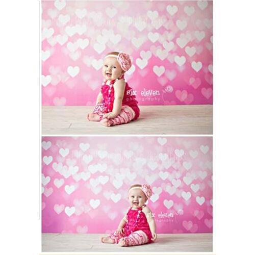 Newest Pink Sweetheart Newborn Baby Backdrops Photography Children Wood Photo Background Cloth Photo Studio Fotografia