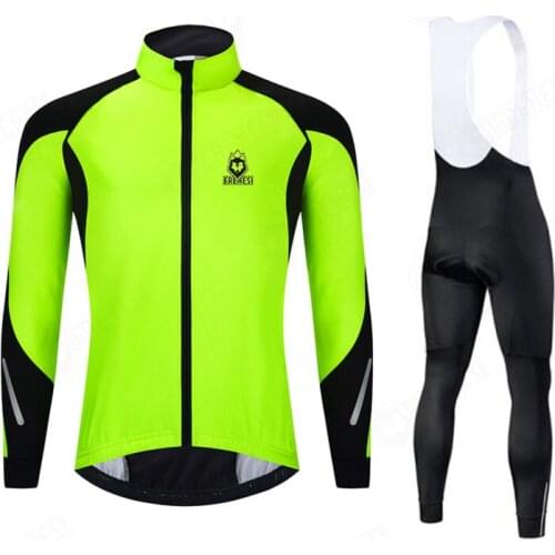 FRENESI New Windproof Cycling Jersey Set Keep Warm Racing Bike Riding Long Sleeve GEL Bicycle Thermal Clothing Ropa Ciclismo