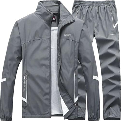 2021Sportswear Autumn 2 Piece Sets Sports Suit Men Jacket+Pant Sweatsuit Jogging Basketball Trainingtracksuit Clothing