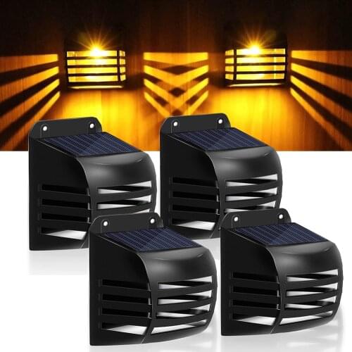 LED Solar Lamp Outdoor Waterproof Wall Lamp Powerful Solar Fence Lights Stair Lighting for Garden Courtyards Decoration