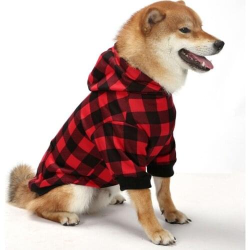 Pet Cats And Dogs Comfortable And Warm Black Red Plaid Gray Two-legged Sweater Suitable For Small And Medium-sized Dogs Pet Supp