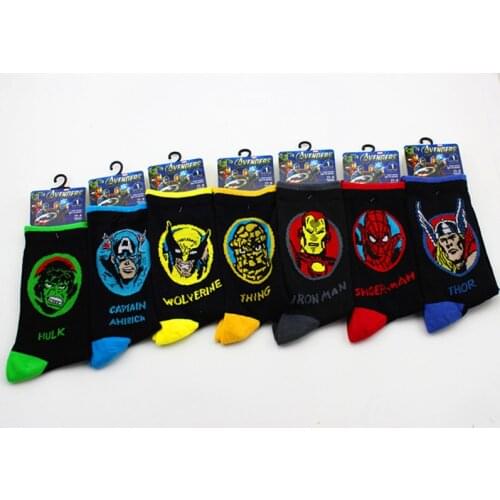 Adult Cotton Socks Men Women Cartoon Superhero Cosplay Costume Props Accessories Punisher Stockings Prop