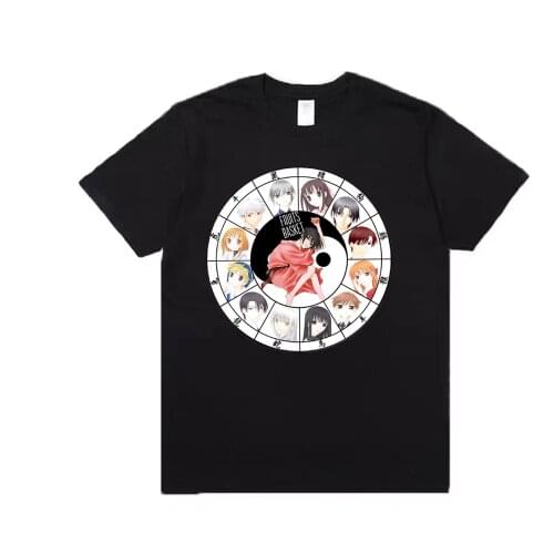 Fruits Basket Funny Manga Cool Honda Tohru Souma Kyo Souma Yuki and Friend Print T-shirt Short Sleeve Fashion Summer Clothes Top