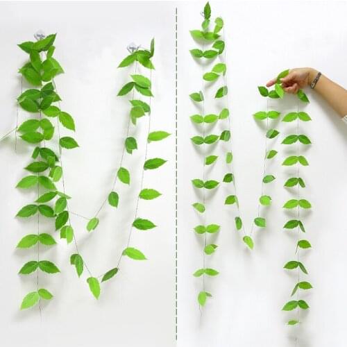 Green Leaves Banner Wedding Garlands Jungle Theme Banners Safari Birthday Garlands Troppic Wall Hanging Flags Hawaii DIY Decor